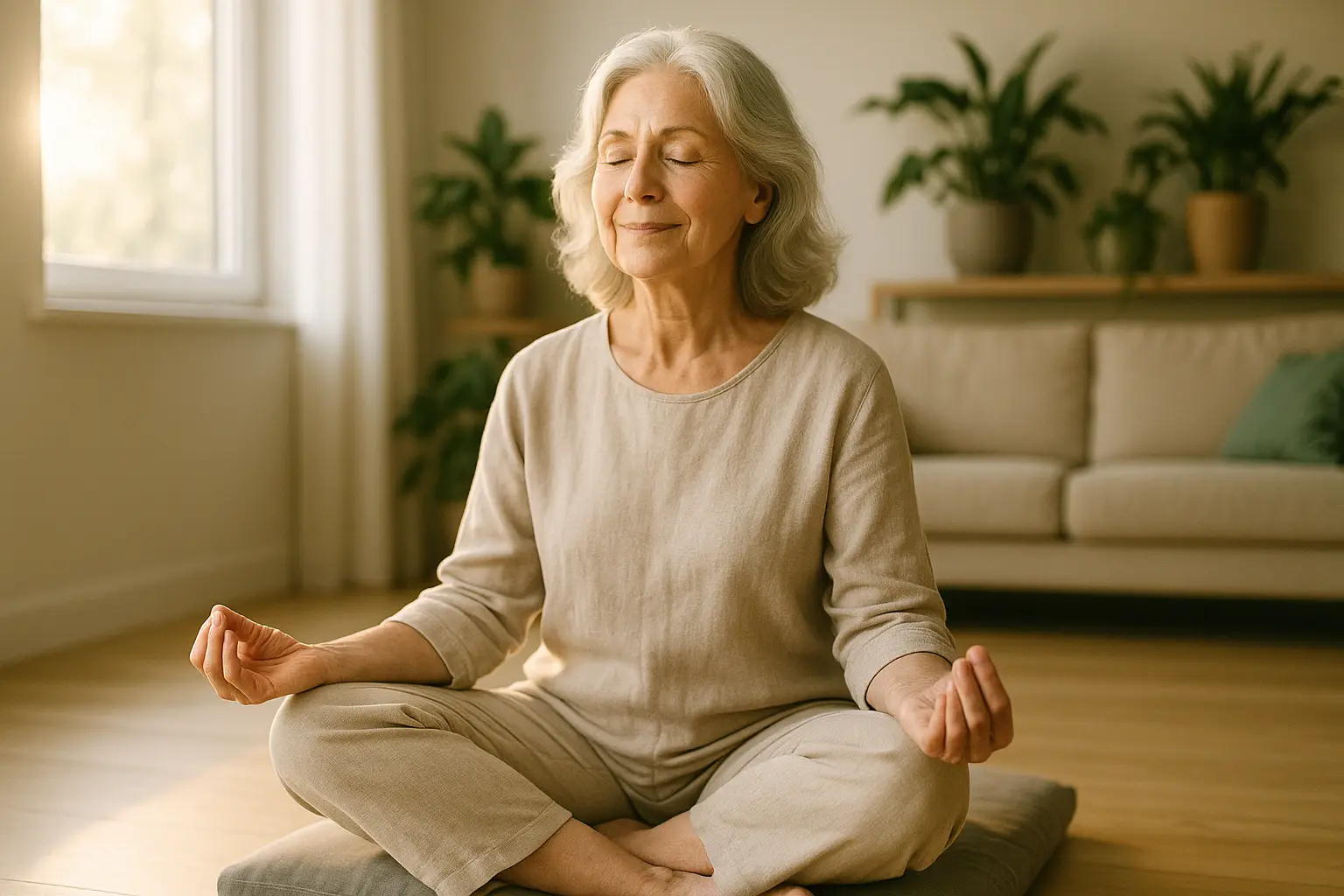 Méditation bien-être seniors : 5 min contre le stress